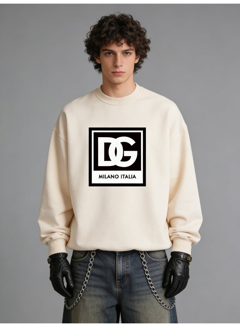 D&G 2026 New printed unisex T-neck sweatshirt, loose casual pullover for men and women, casual street wear. - Image 2